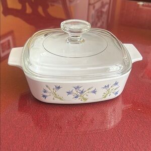 Corningware purple flowers Food Storage Dish pre owned